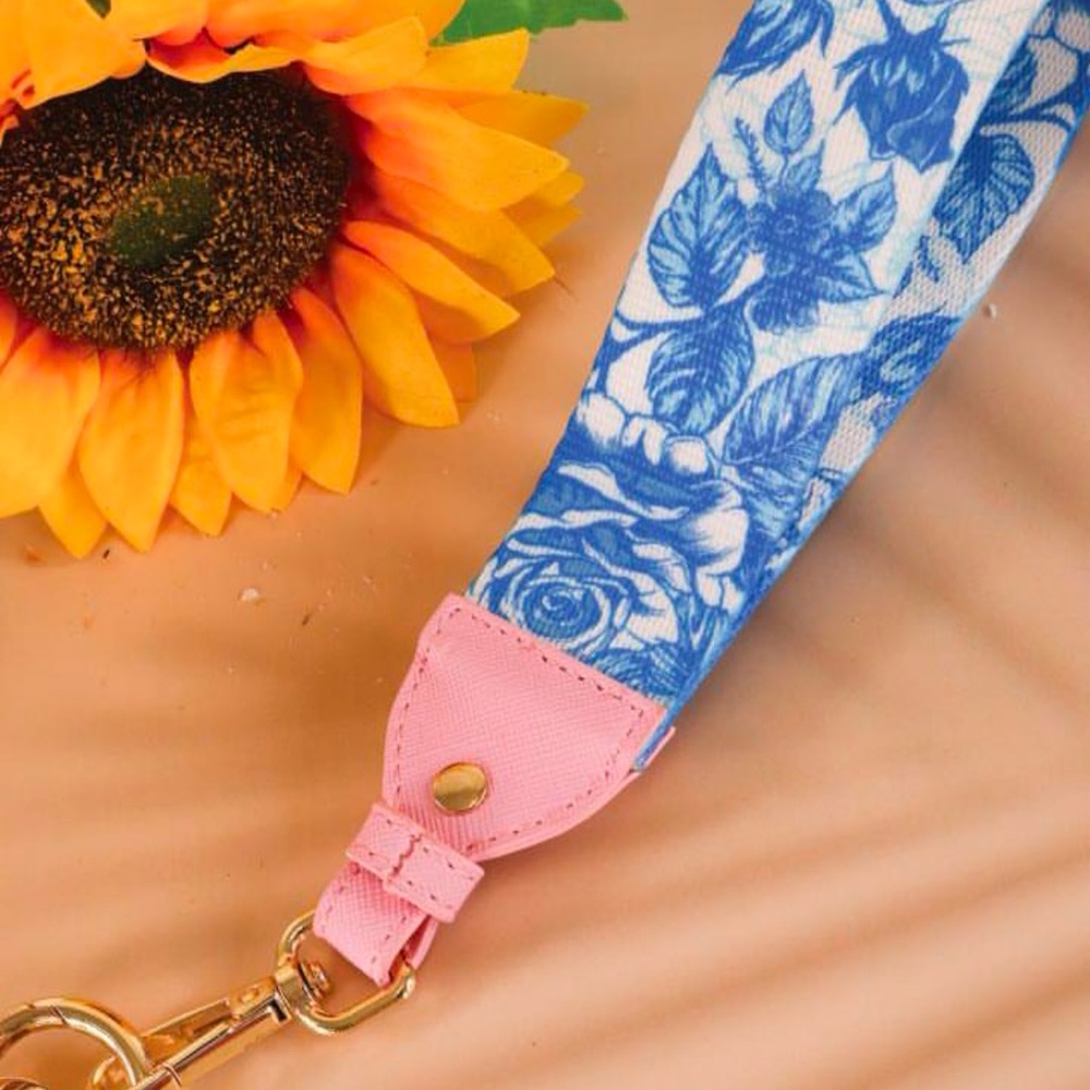 Simply Southern Blue and Pink Key & Card Holder with Floral Design